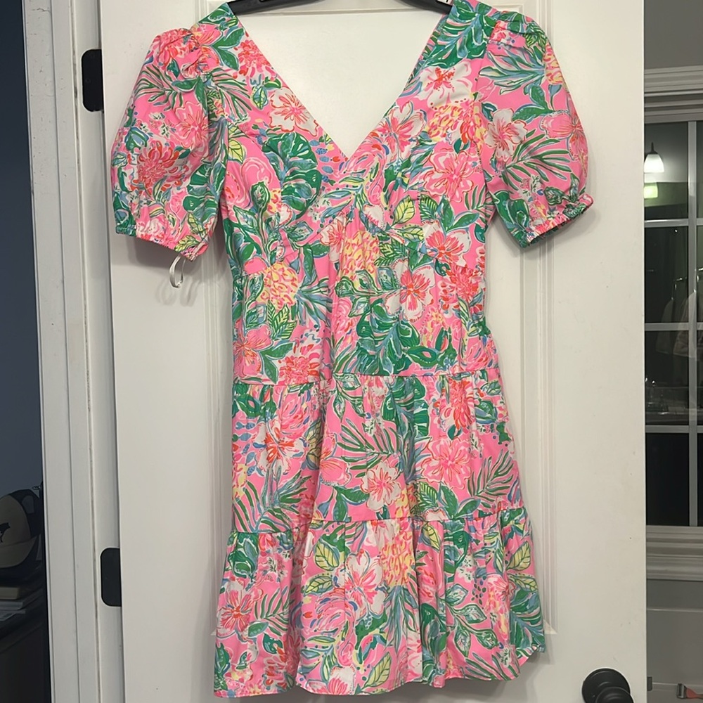 Lilly Pulitzer Nalani Short Sleeve Cotton Dress - Journey to the Jungle - Size 8 - Picture 6 of 9